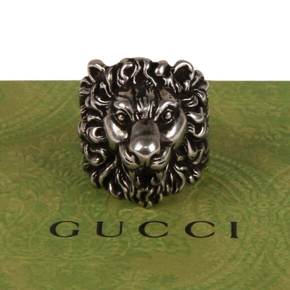 Authentic Gucci Lion Head Motif Ring In Silver - Picture 1 of 8